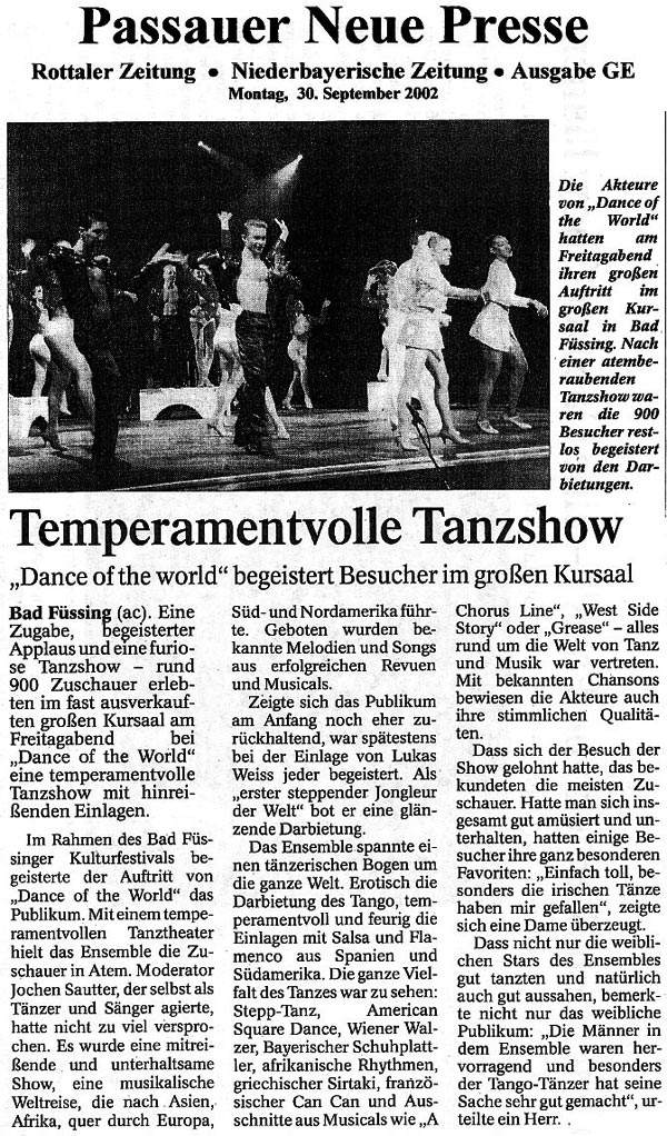 Dance of the World Pressestimmen